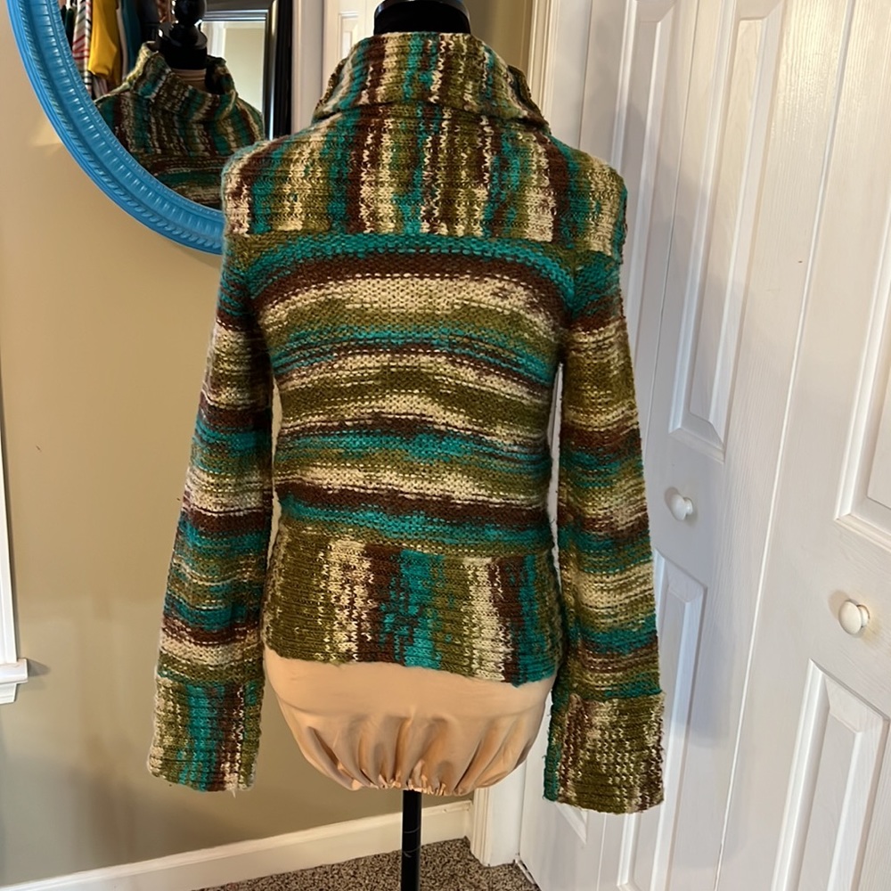 Vintage 90s Diesel Cowl Neck Knit Green Sweater Top - Picture 7 of 9